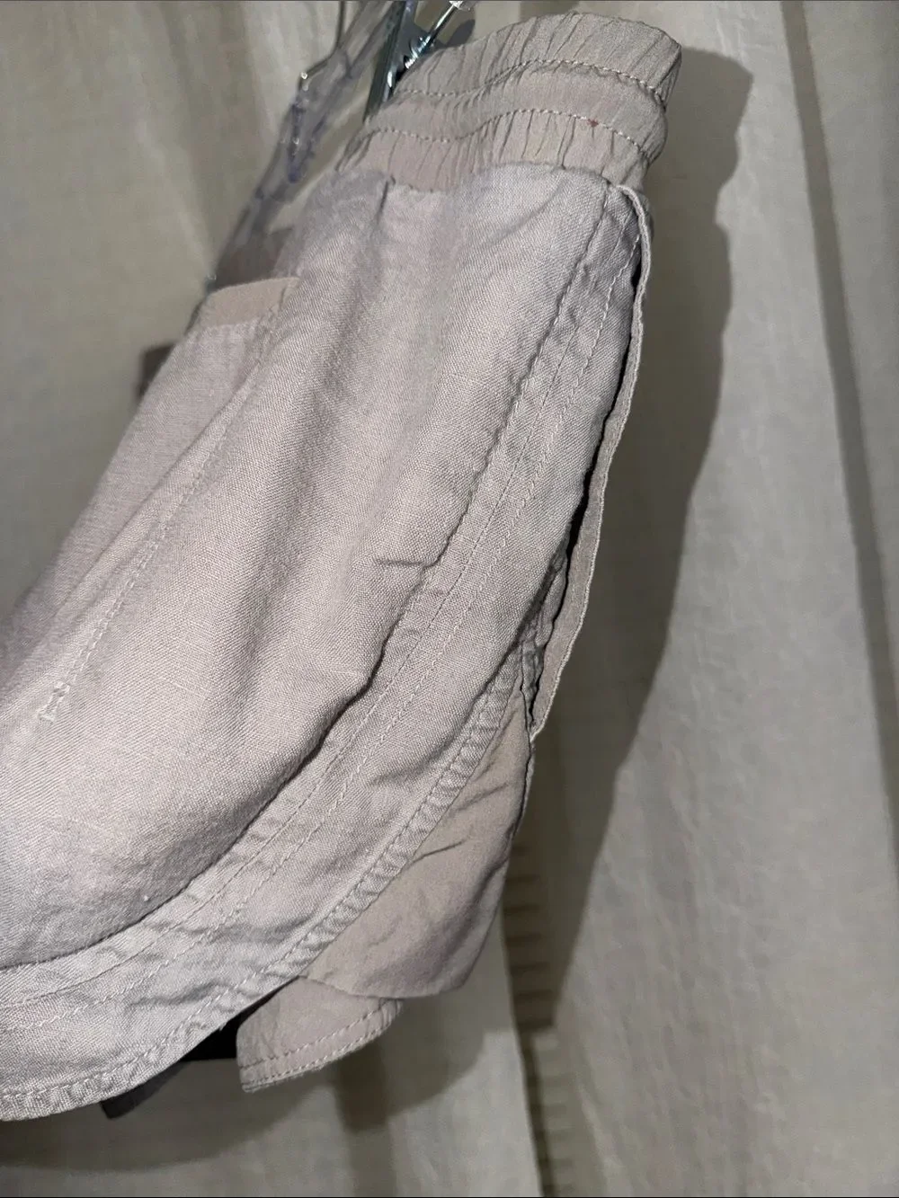 Athleta 12 Gray Bali Linen Shorts